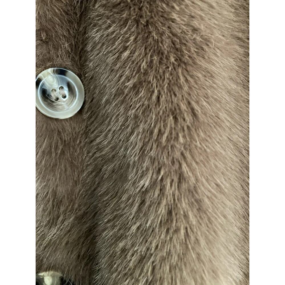 H&M - Faux Fur/Old Money Cropped Teddy Plush Glam Coat Cardigan -XS - Picture 4 of 5